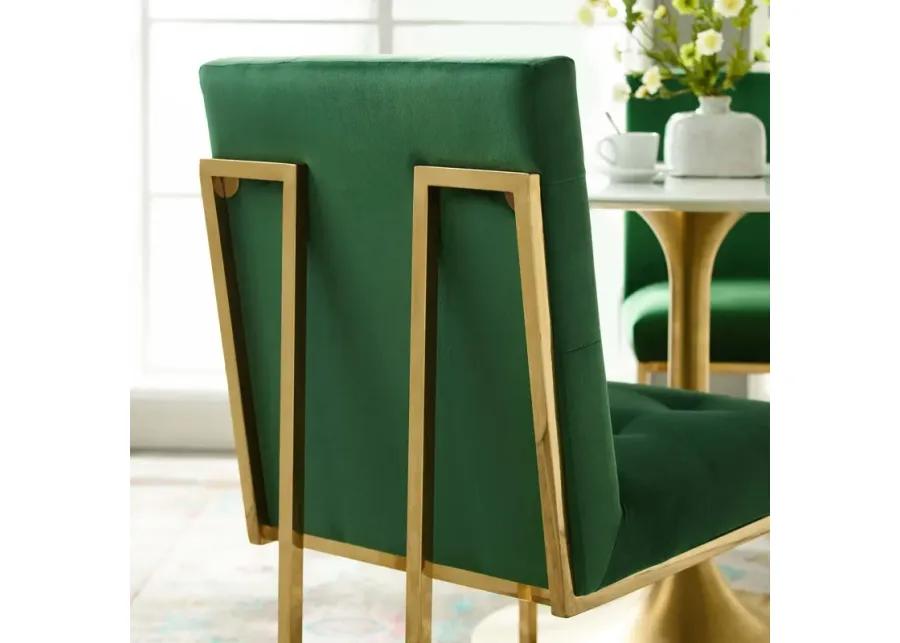 Privy Gold Stainless Steel Performance Velvet Dining Chair