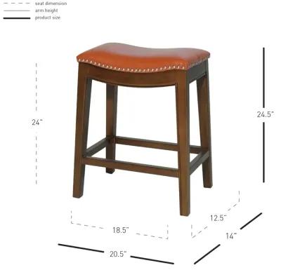 Elmo KD Bonded Leather Counter Stool, Pumpkin