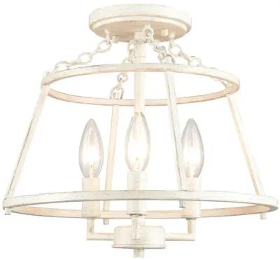 Joanie 13'' Wide 3-Light Semi Flush Mount - Antique White