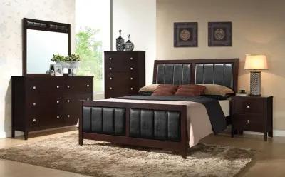 Carlton 5-piece Twin Upholstered Bedroom Set Cappuccino and Black