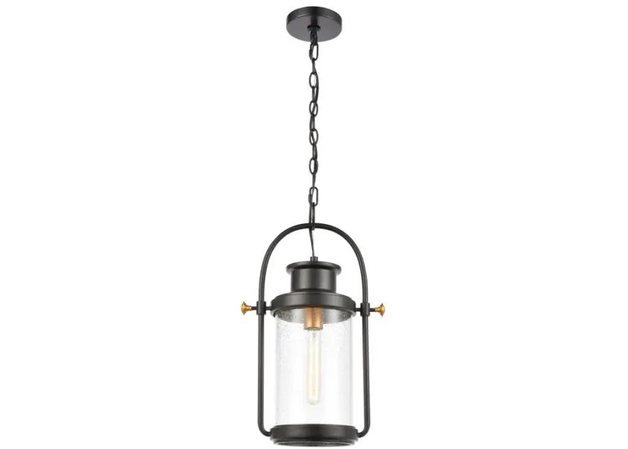 Wexford 12" Wide 1-Light Outdoor Pendant - Matte Black