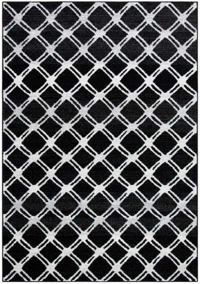 Adirondack Contemporary Black / Light Grey 5'-1" X 7'-6" Powerloomed Rug