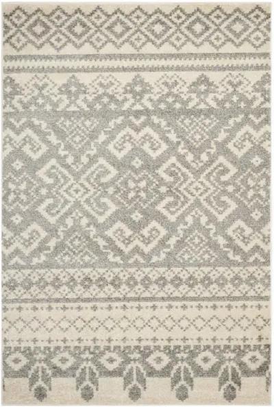 Adirondack Contemporary Ivory / Silver 2'-6" X 20' Powerloomed Rug