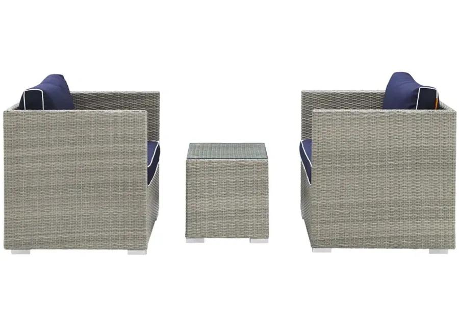 Repose 3 Piece Outdoor Patio Sectional Set