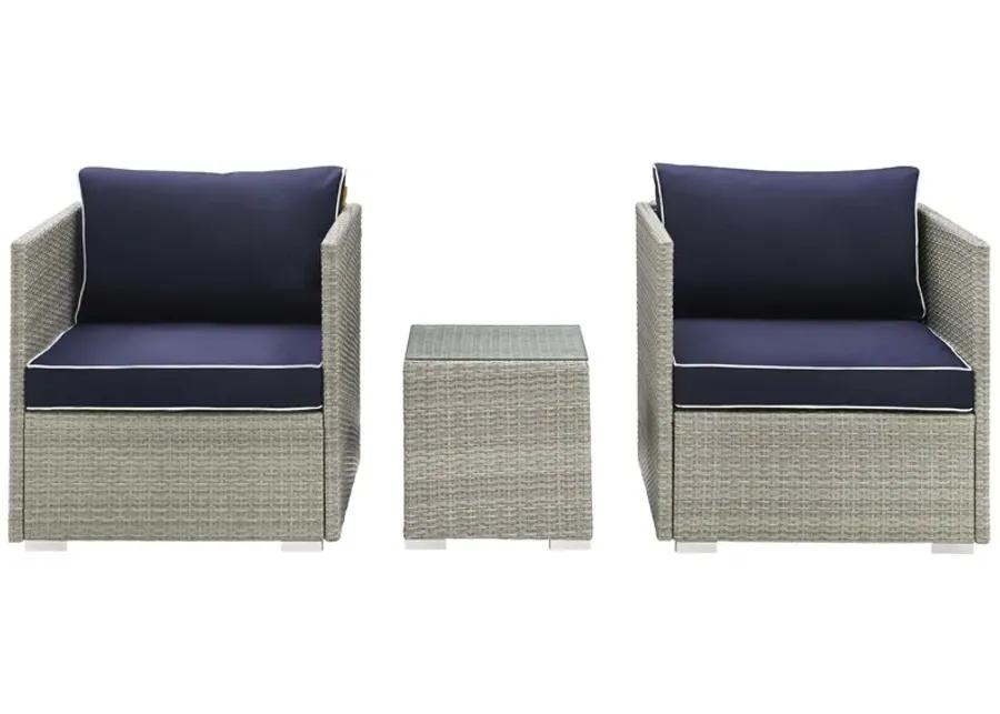 Repose 3 Piece Outdoor Patio Sectional Set