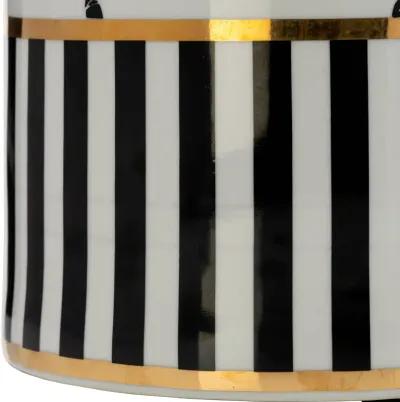 Zebra Lidded Ceramic 12" Jar