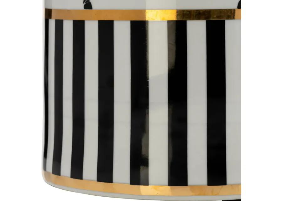 Zebra Lidded Ceramic 12" Jar