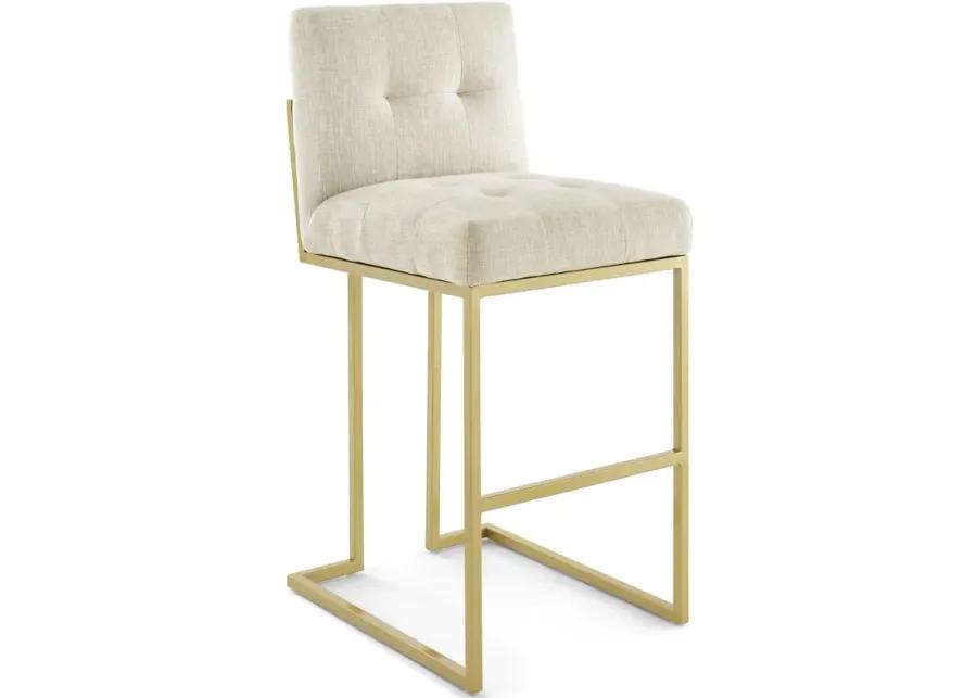 Privy Gold Stainless Steel Performance Velvet Bar Stool Set of 2