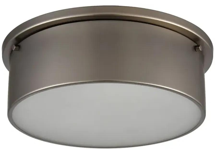 Flush Mounts 14" Wide 3-Light Flush Mount - Black Nickel