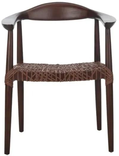 JUNEAU LEATHER WOVEN ACCENT CHAIR