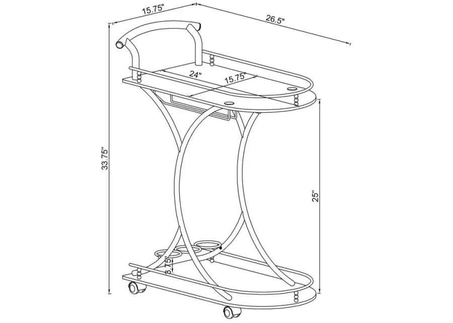 Elfman 2-shelve Serving Cart Chrome and White