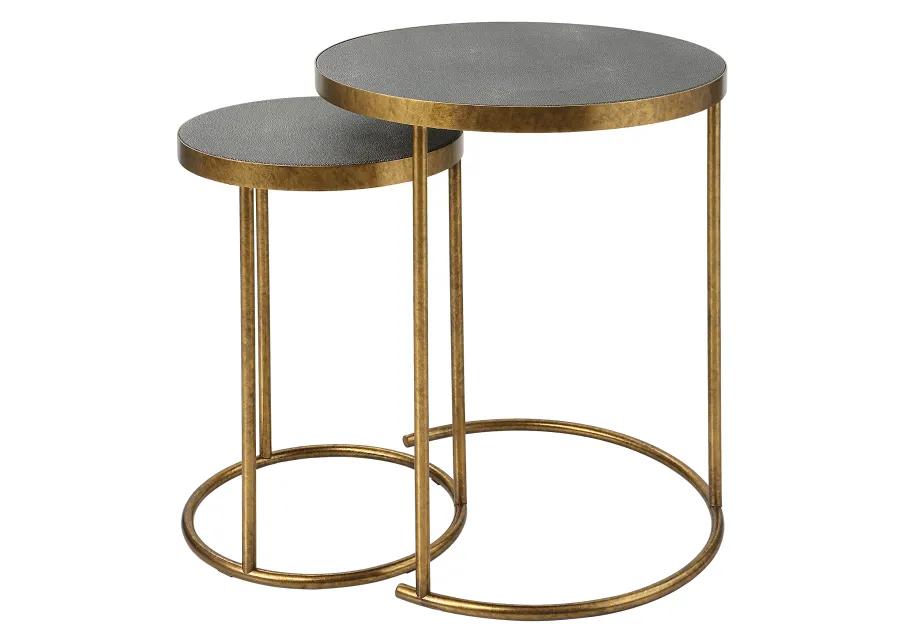 Aragon Brass Nesting Tables, S/2