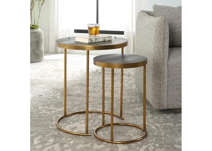 Aragon Brass Nesting Tables, S/2