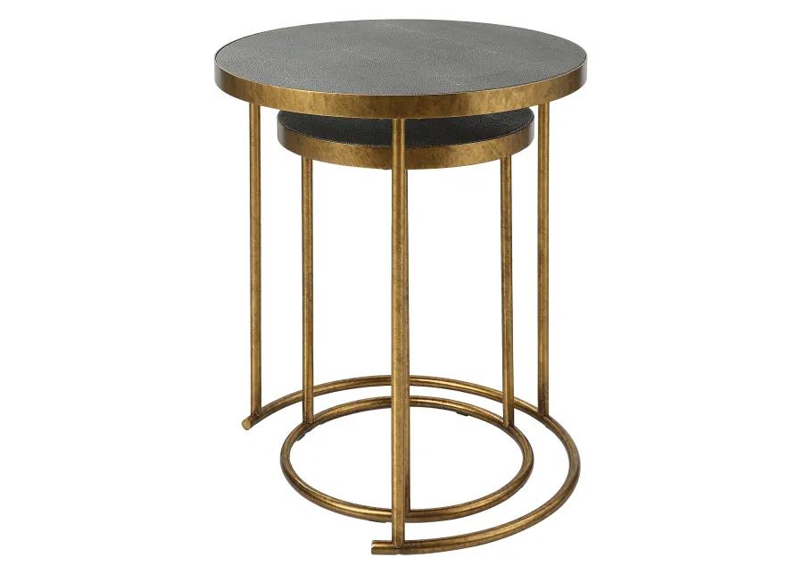 Aragon Brass Nesting Tables, S/2