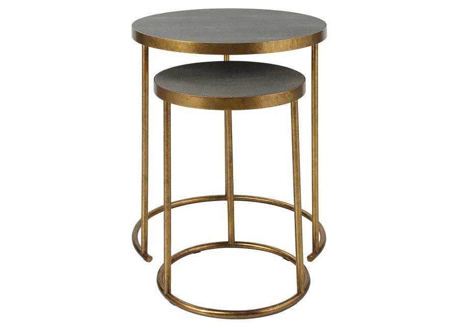 Aragon Brass Nesting Tables, S/2