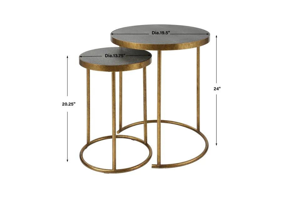 Aragon Brass Nesting Tables, S/2