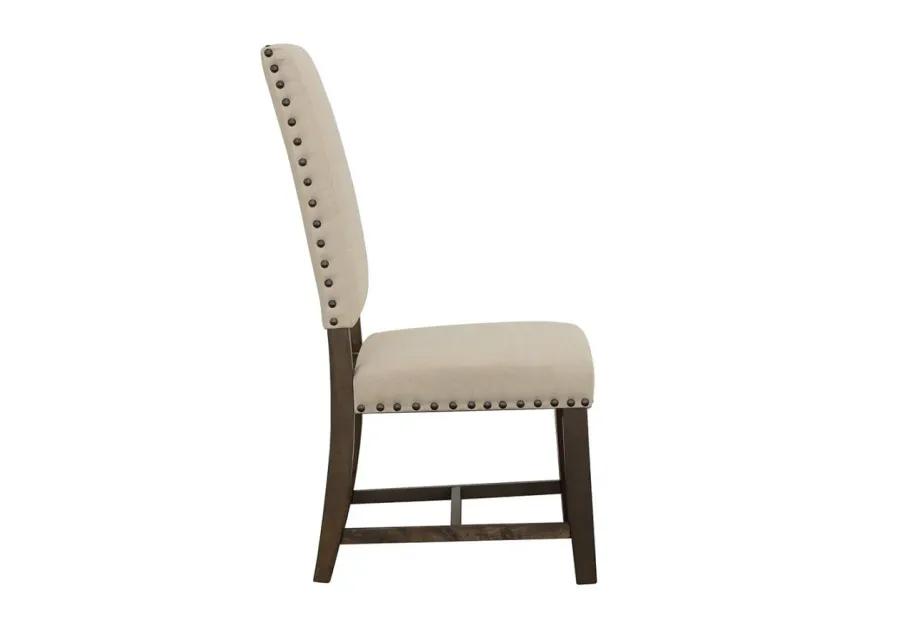 Twain Upholstered Side Chairs Beige (Set of 2)