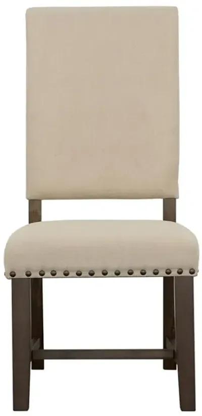 Twain Upholstered Side Chairs Beige (Set of 2)