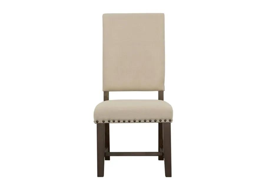 Twain Upholstered Side Chairs Beige (Set of 2)