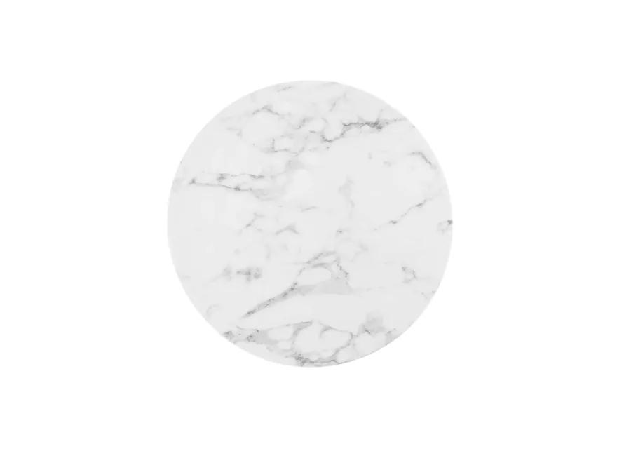 Lippa 28" Round Artificial Marble Bar Table