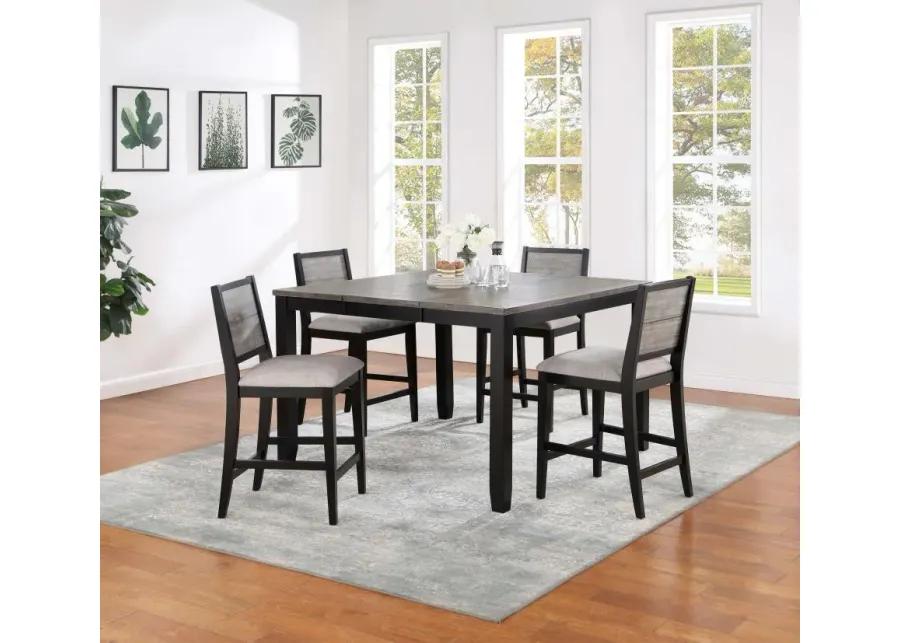 Elodie Counter Height Dining Table with Extension Leaf Grey and Black