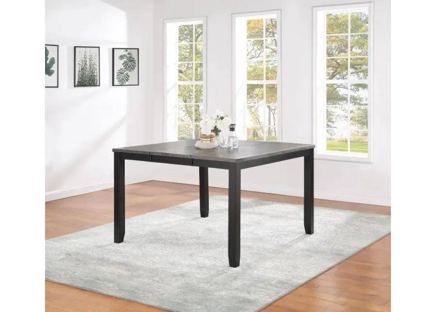 Elodie Counter Height Dining Table with Extension Leaf Grey and Black