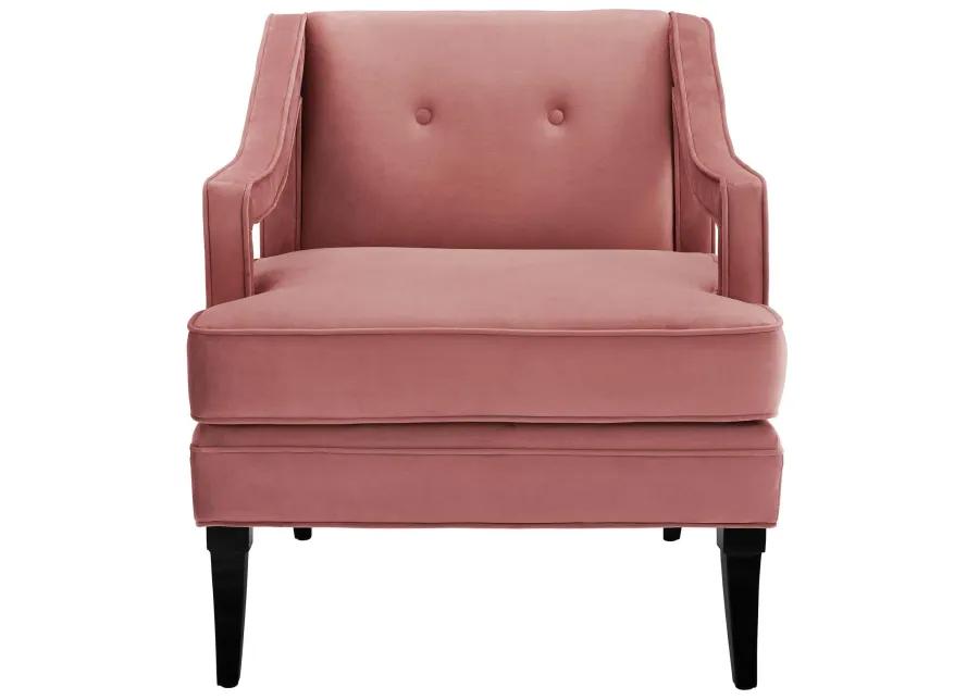 Concur Button Tufted Performance Velvet Armchair