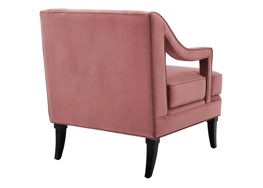 Concur Button Tufted Performance Velvet Armchair