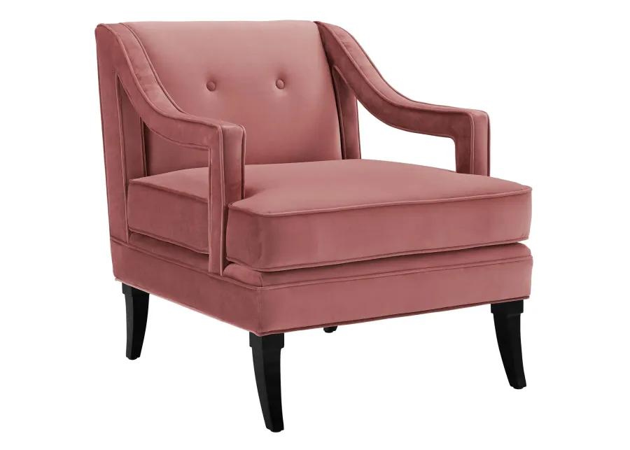 Concur Button Tufted Performance Velvet Armchair