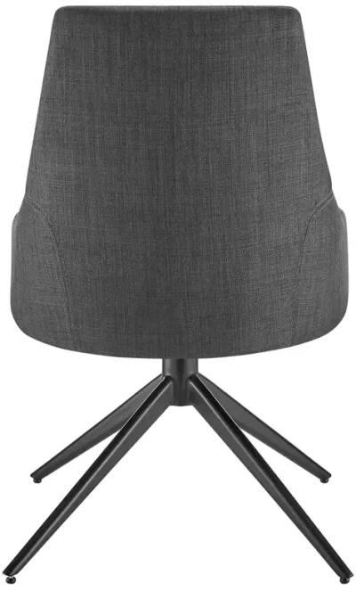 Signa Side Chair in Charcoal Fabric with Black Steel Base - Set of 1