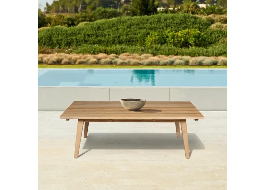 Cypress Outdoor Patio Coffee Table in Blonde Eucalyptus Wood