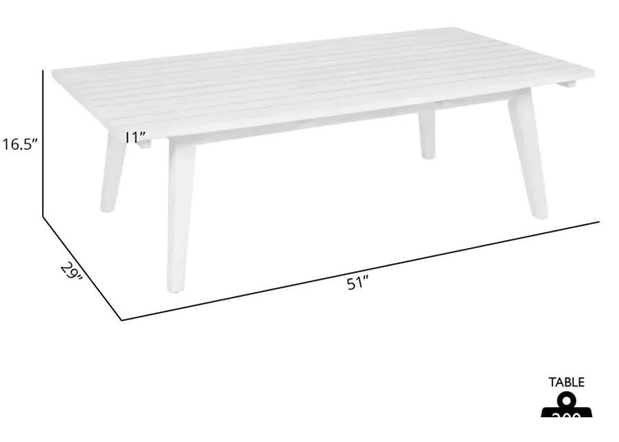 Cypress Outdoor Patio Coffee Table in Blonde Eucalyptus Wood