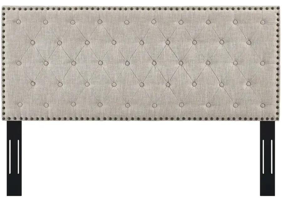 Helena Tufted Twin Upholstered Linen Fabric Headboard