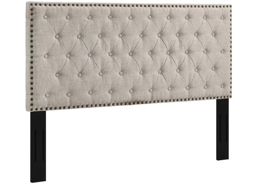 Helena Tufted Twin Upholstered Linen Fabric Headboard