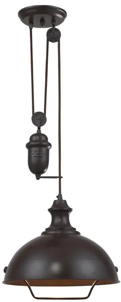 Farmhouse 14" Wide 1-Light Pendant - Oiled Bronze