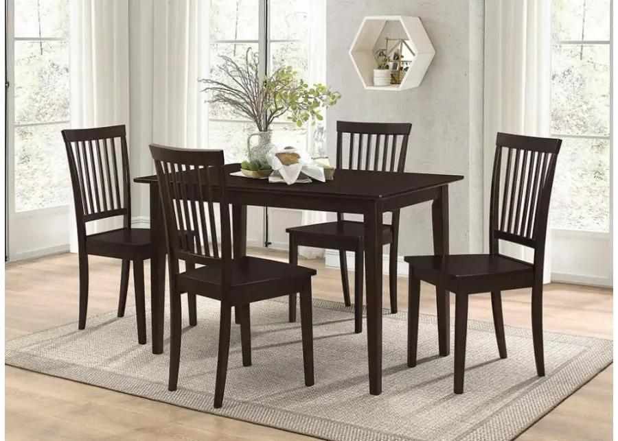 Gomez 5-piece Rectangular Dining Table Set Cappuccino