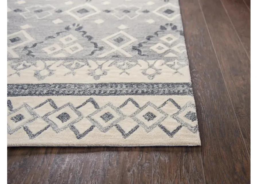 Opulent Natural/Beige Tribal Motif Wool 2'6" x 8' Runner Rug