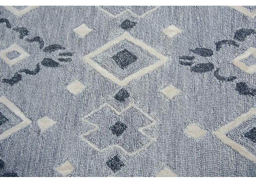 Opulent Natural/Beige Tribal Motif Wool 2'6" x 8' Runner Rug