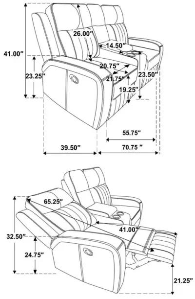 Raelynn 2-piece Upholstered Motion Reclining Sofa Set Grey