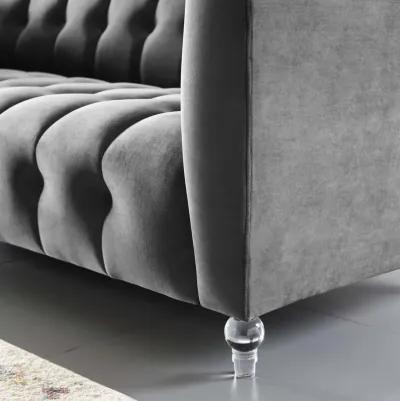 Mesmer Channel Tufted Button Performance Velvet Sofa