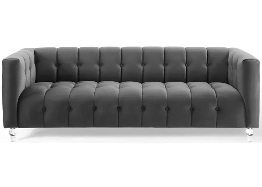 Mesmer Channel Tufted Button Performance Velvet Sofa