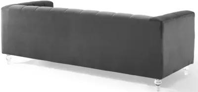 Mesmer Channel Tufted Button Performance Velvet Sofa