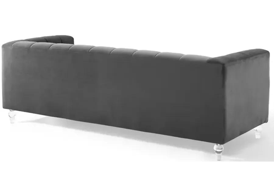 Mesmer Channel Tufted Button Performance Velvet Sofa