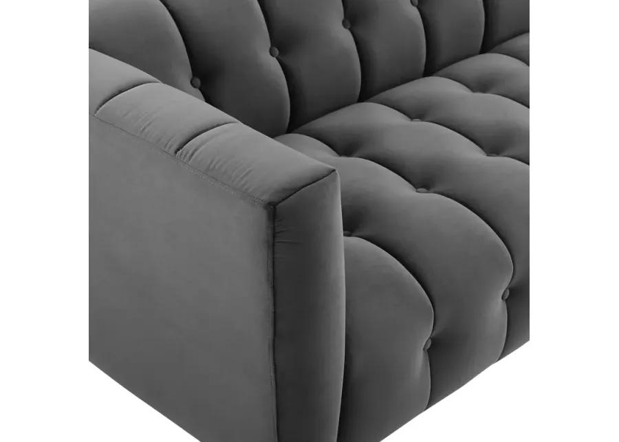 Mesmer Channel Tufted Button Performance Velvet Sofa