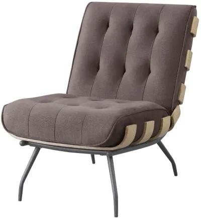 Aloma Armless Tufted Accent Chair Dark Brown