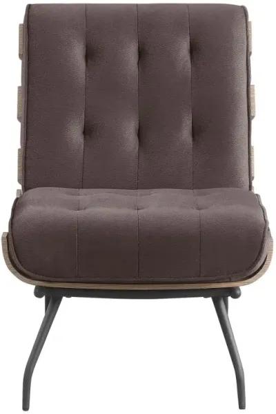 Aloma Armless Tufted Accent Chair Dark Brown