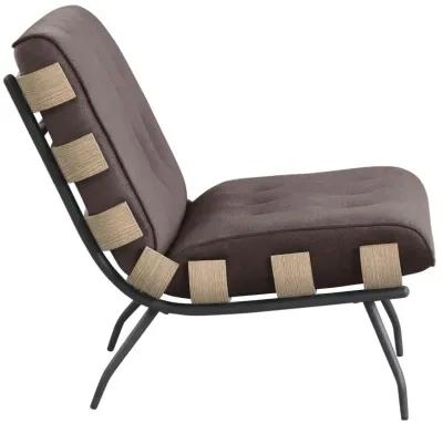 Aloma Armless Tufted Accent Chair Dark Brown