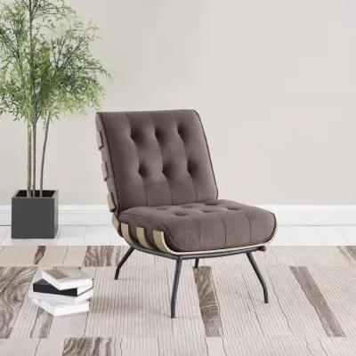 Aloma Armless Tufted Accent Chair Dark Brown