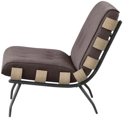 Aloma Armless Tufted Accent Chair Dark Brown