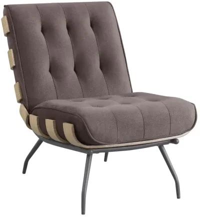 Aloma Armless Tufted Accent Chair Dark Brown